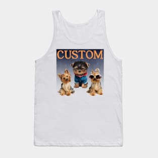 Vintage Custom Dog, Retro Collage Personalized Pet, 90's Custom Photo Vintage Graphic, Insert Pet Design Personalized Tank Top